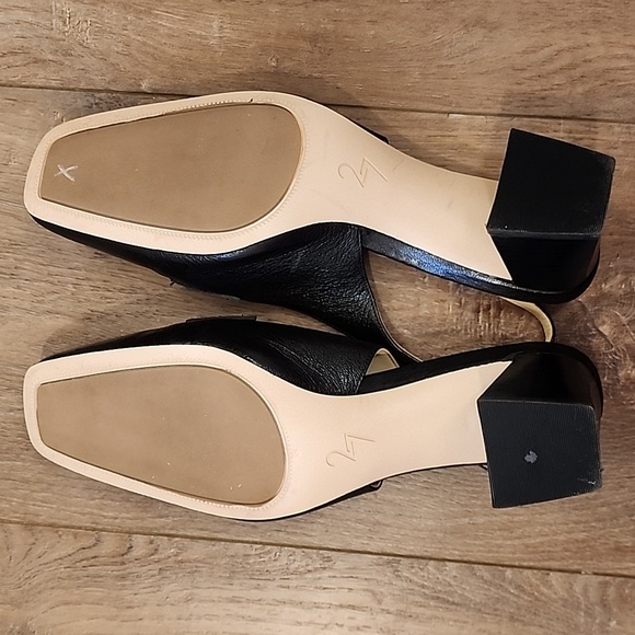 27 Edit Naturalizer Hunny Slingback Pump Shoes Black Leather Block Heel size 11 - Picture 8 of 13